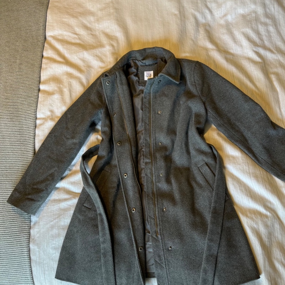 Maternity Tie-Belt Coat in Wool-Blend - Picture 3 of 6